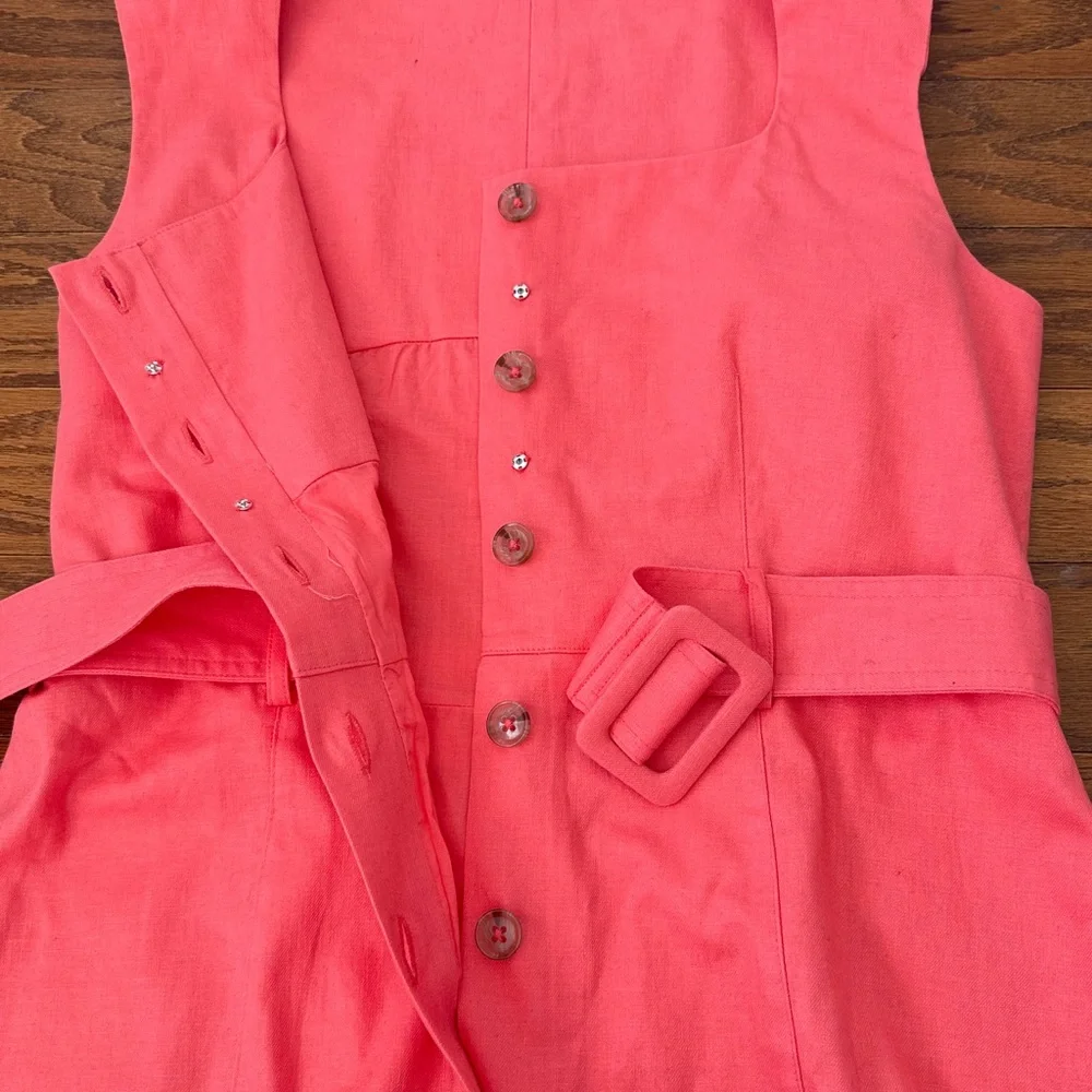 Banana Republic linen blend button front midi dress - Picture 7 of 9